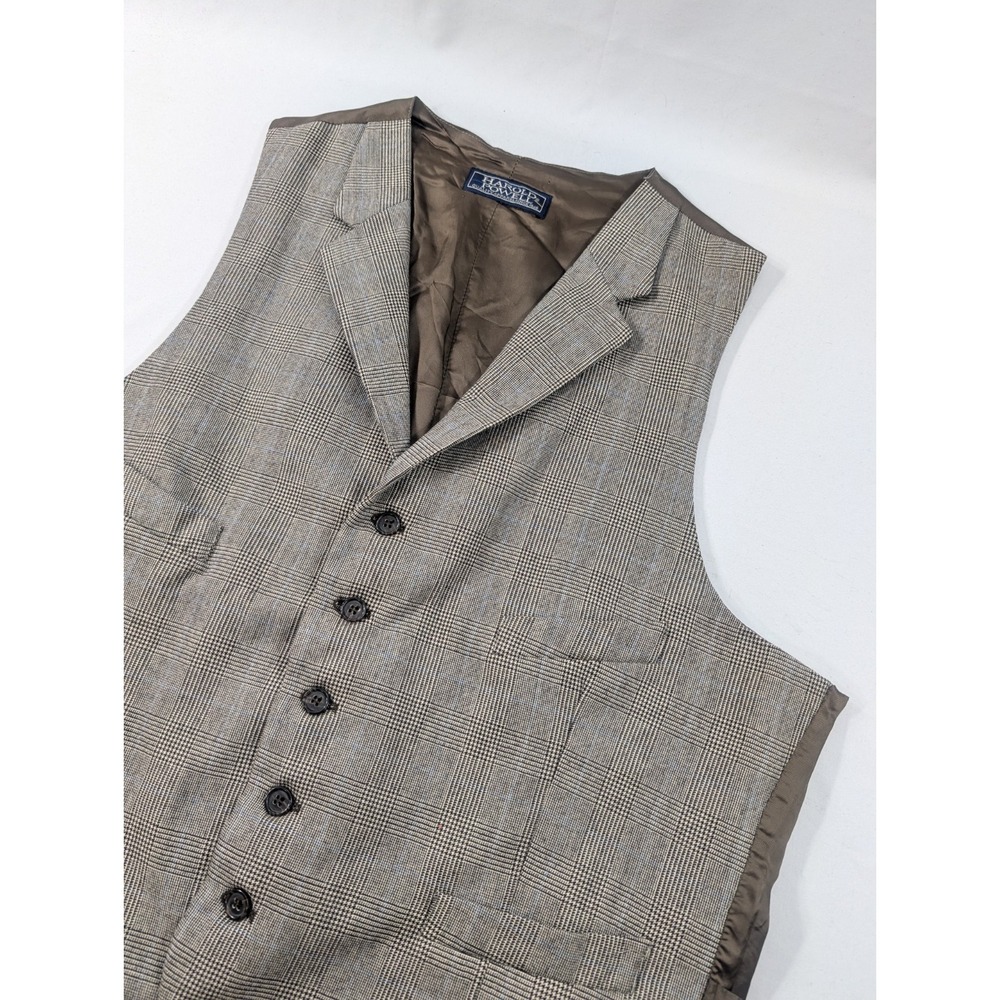 Harold Powell Glenn‎ Check Wool Plaid Vest Men's 44 "